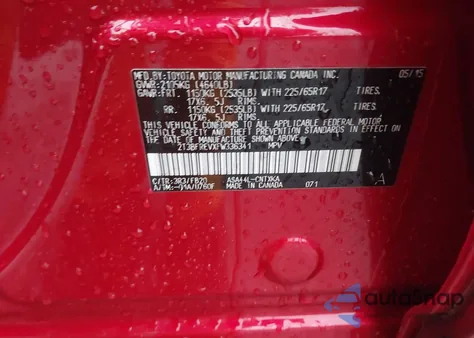 2015 Toyota Rav4 Le z USA, uszkodzony, nr VIN 2T3BFREVXFW336341